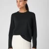 Women's Hallie Round Neck Cashmere Jumper Black -Cozy Fashion Shop SS24 NPW109138 B50 1