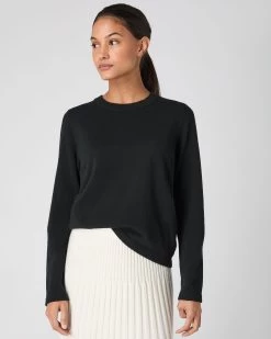 Women's Hallie Round Neck Cashmere Jumper Black