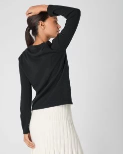 Women's Hallie Round Neck Cashmere Jumper Black -Cozy Fashion Shop SS24 NPW109138 B50 4