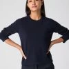 Women's Hallie Round Neck Cashmere Jumper Navy Blue -Cozy Fashion Shop SS24 NPW109138 N60 1
