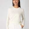 Women's Hallie Round Neck Cashmere Jumper New Ivory White -Cozy Fashion Shop SS24 NPW109138 N68 1