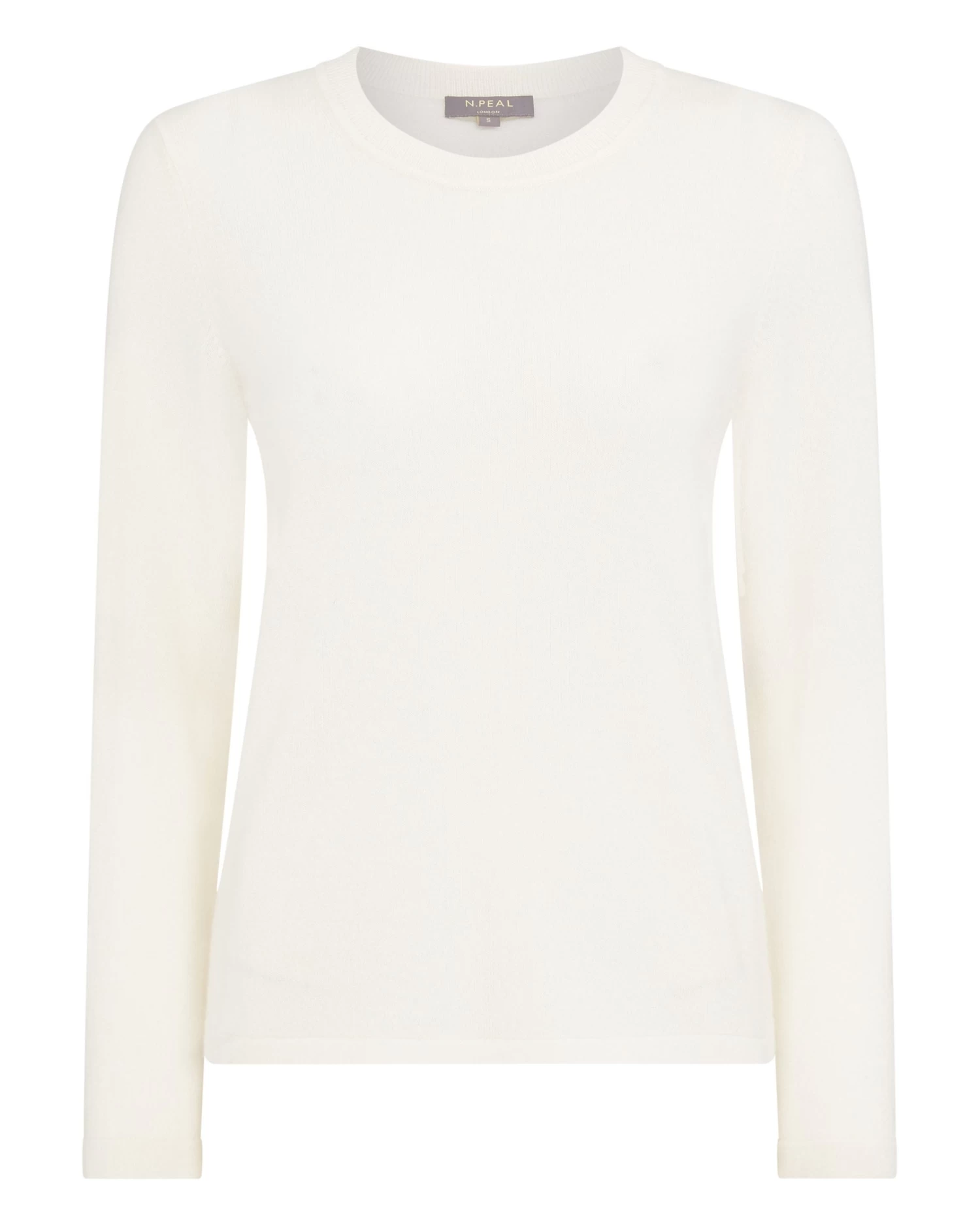 Women's Hallie Round Neck Cashmere Jumper New Ivory White 4 Women's Hallie Round Neck Cashmere Jumper New Ivory White - Image 2