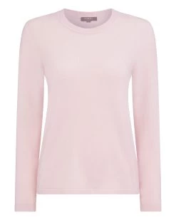 Women's Hallie Round Neck Cashmere Jumper Quartz Pink 8 Women's Hallie Round Neck Cashmere Jumper Quartz Pink -Cozy Fashion Shop SS24 NPW109138 QZP 2