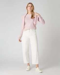 Women's Hallie Round Neck Cashmere Jumper Quartz Pink 9 Women's Hallie Round Neck Cashmere Jumper Quartz Pink -Cozy Fashion Shop SS24 NPW109138 QZP 3