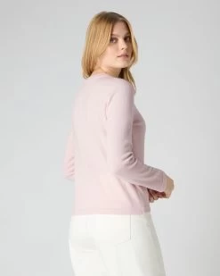 Women's Hallie Round Neck Cashmere Jumper Quartz Pink 10 Women's Hallie Round Neck Cashmere Jumper Quartz Pink -Cozy Fashion Shop SS24 NPW109138 QZP 4