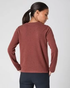 Women's Hallie Round Neck Cashmere Jumper Terracotta Brown -Cozy Fashion Shop SS24 NPW109138 T18 4