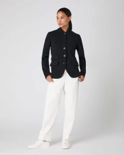 Women's Wool Cashmere Blazer Black -Cozy Fashion Shop SS24 NPW109187 BLK 3