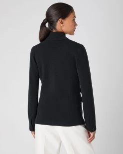 Women's Wool Cashmere Blazer Black -Cozy Fashion Shop SS24 NPW109187 BLK 4