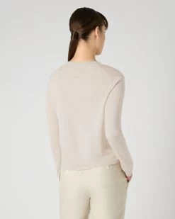 Women's Superfine Cashmere V Neck Jumper Sandstone Brown -Cozy Fashion Shop SS24 NPW109189 S44 4