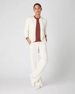 Women's Milano Cashmere Jacket New Ivory White -Cozy Fashion Shop SS24 NPW109216 N68 3