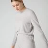 Women's Relaxed Round Neck Cashmere Jumper Pebble Grey 2 Women's Relaxed Round Neck Cashmere Jumper Pebble Grey -Cozy Fashion Shop SS24 NPW109222 P46 1