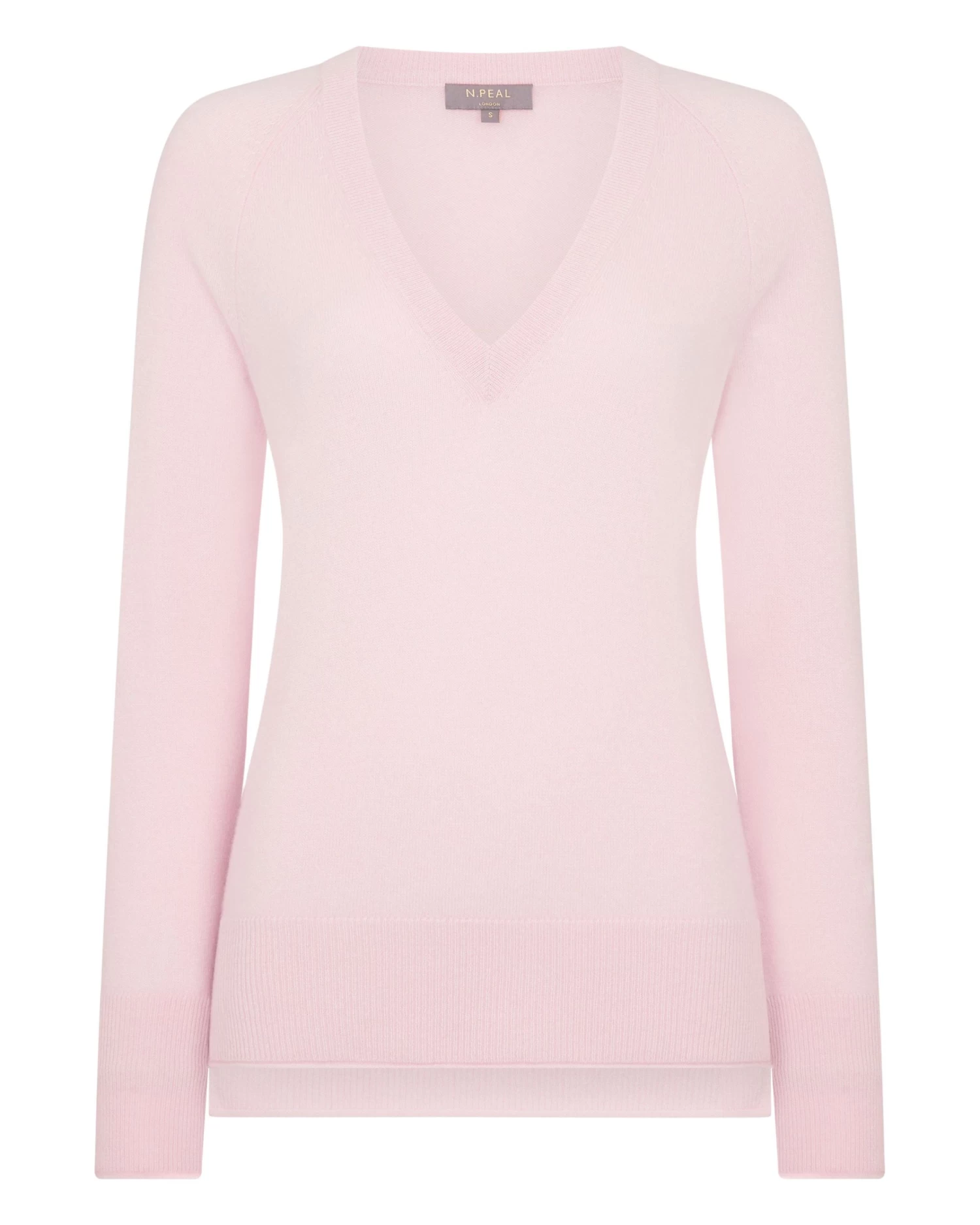 Women's Longline V Neck Cashmere Jumper Quartz Pink 4 Women's Longline V Neck Cashmere Jumper Quartz Pink - Image 2