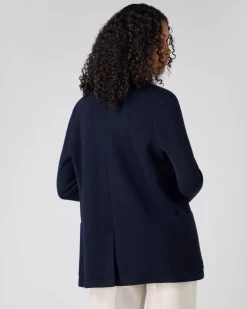 Women's Superfine Cashmere Silk Blazer Navy Blue -Cozy Fashion Shop SS24 NPW109244 NVY 4 13c92b73 b10a 4c99 9a1b 8daa3fdac924