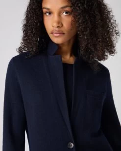 Women's Superfine Cashmere Silk Blazer Navy Blue -Cozy Fashion Shop SS24 NPW109244 NVY 5 fbf8dd75 9e50 4f48 9edb c3563c70125f