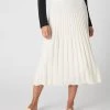 Women's Cashmere Ribbed Skirt New Ivory White -Cozy Fashion Shop SS24 NPW109246 N68 1