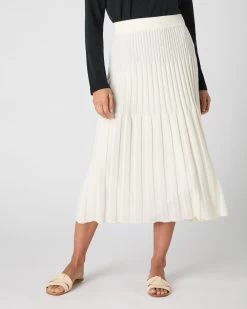 Women's Cashmere Ribbed Skirt New Ivory White