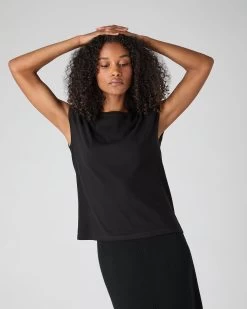 Women's Cotton Cashmere Silk Top Black