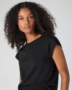 Women's Cotton Cashmere Silk Top Black -Cozy Fashion Shop SS24 NPW109265 BLK 5