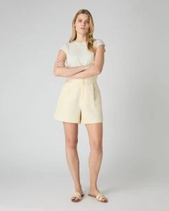 Women's Cotton Cashmere Silk Top New Ivory White -Cozy Fashion Shop SS24 NPW109265 NIV 3