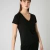Women's Cotton Cashmere Silk T-Shirt Black