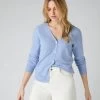 Women's Lara V Neck Cashmere Cardigan Cornflower Blue -Cozy Fashion Shop SS24 NPW109287 C31 1