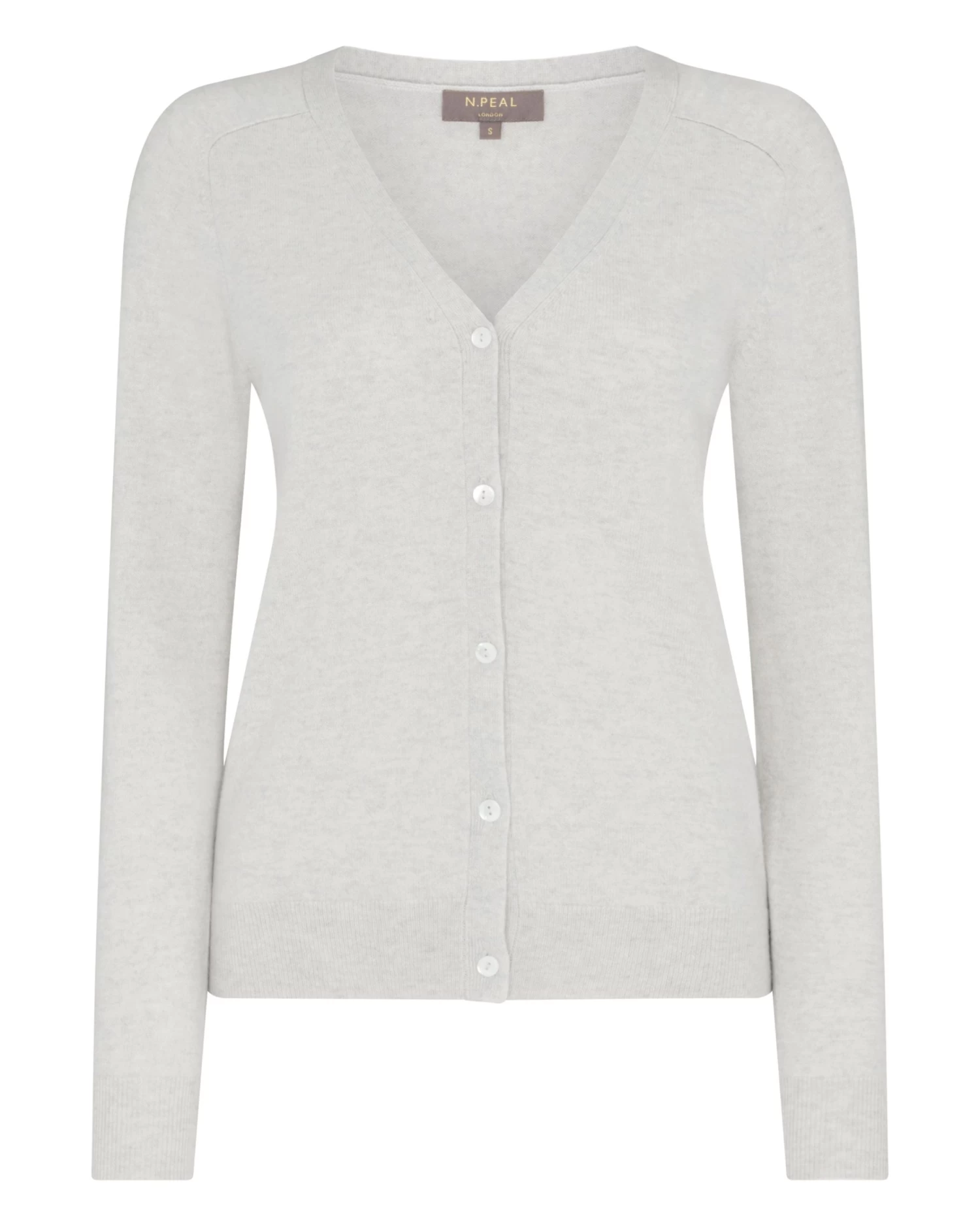 Women's Lara V Neck Cashmere Cardigan Pebble Grey 4 Women's Lara V Neck Cashmere Cardigan Pebble Grey - Image 2