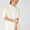 Women's Esme Cable Mock Neck Cashmere Jumper New Ivory White 2 Women's Esme Cable Mock Neck Cashmere Jumper New Ivory White -Cozy Fashion Shop SS24 NPW109300 N68 1