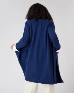 Women's Abbey Cashmere Cardigan French Blue -Cozy Fashion Shop SS24 NPW109372 F72 4