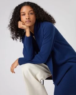 Women's Abbey Cashmere Cardigan French Blue -Cozy Fashion Shop SS24 NPW109372 F72 5