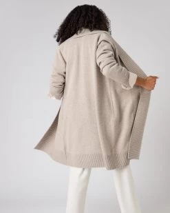 Women's Abbey Cashmere Cardigan Oatmeal Brown -Cozy Fashion Shop SS24 NPW109372 OTM 4