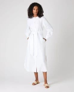 Women's Willow Linen Dress White PRE-ORDER -Cozy Fashion Shop SS24 NPW109374 WHT 3