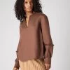 Women's Sienna Linen Top Tan Brown PRE-ORDER 2 Women's Sienna Linen Top Tan Brown PRE-ORDER -Cozy Fashion Shop SS24 NPW109377 BRK 1