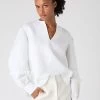 Women's Sienna Linen Top White PRE-ORDER -Cozy Fashion Shop SS24 NPW109377 WHT 1op