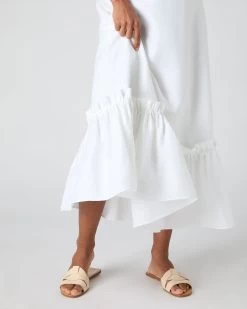 Women's Sofia Ruffle Linen Skirt White PRE-ORDER 12 Women's Sofia Ruffle Linen Skirt White PRE-ORDER -Cozy Fashion Shop SS24 NPW109379 WHT 5