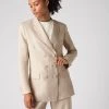 Women's Ava Double Breasted Linen Jacket Oat Brown -Cozy Fashion Shop SS24 NPW109381 O19 1
