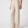 Women's Florence Linen Trouser Oat Brown -Cozy Fashion Shop SS24 NPW109383 O19 1