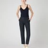 Women's Harper Crop Linen Trouser Navy Blue -Cozy Fashion Shop SS24 NPW109384 NVY 1