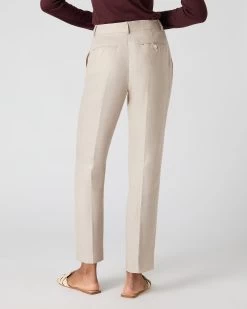 Women's Harper Crop Linen Trouser Oat Brown 11 Women's Harper Crop Linen Trouser Oat Brown -Cozy Fashion Shop SS24 NPW109384 O19 4