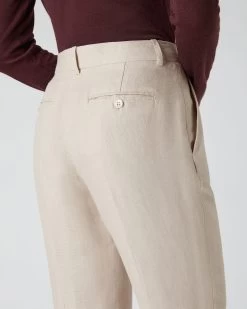 Women's Harper Crop Linen Trouser Oat Brown 13 Women's Harper Crop Linen Trouser Oat Brown -Cozy Fashion Shop SS24 NPW109384 O19 6