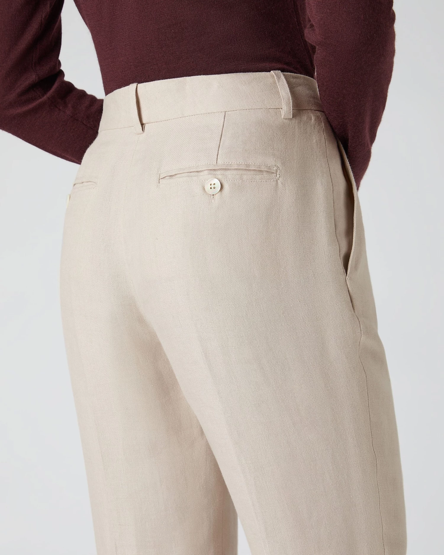 Women's Harper Crop Linen Trouser Oat Brown 8 Women's Harper Crop Linen Trouser Oat Brown - Image 6
