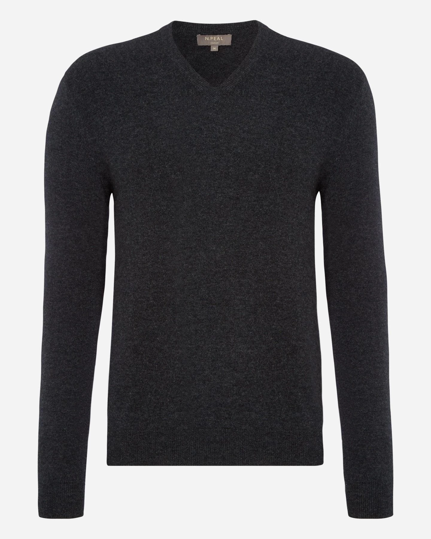 Men's Burlington V Neck Cashmere Jumper Dark Charcoal Grey 4 Men's Burlington V Neck Cashmere Jumper Dark Charcoal Grey - Image 2