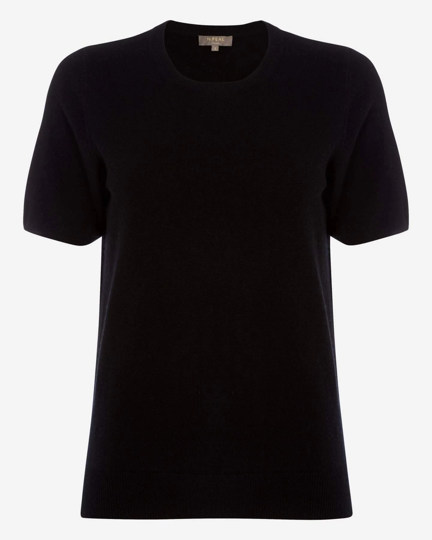 Women's Milly Classic Cashmere T Shirt Black 4 Women's Milly Classic Cashmere T Shirt Black - Image 2