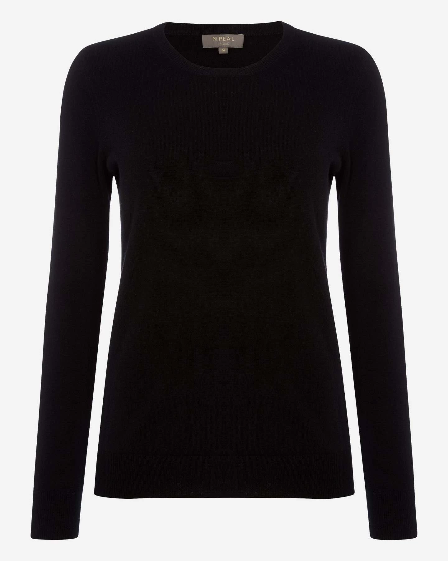Women's Evie Classic Round Neck Cashmere Jumper Black 4 Women's Evie Classic Round Neck Cashmere Jumper Black - Image 2