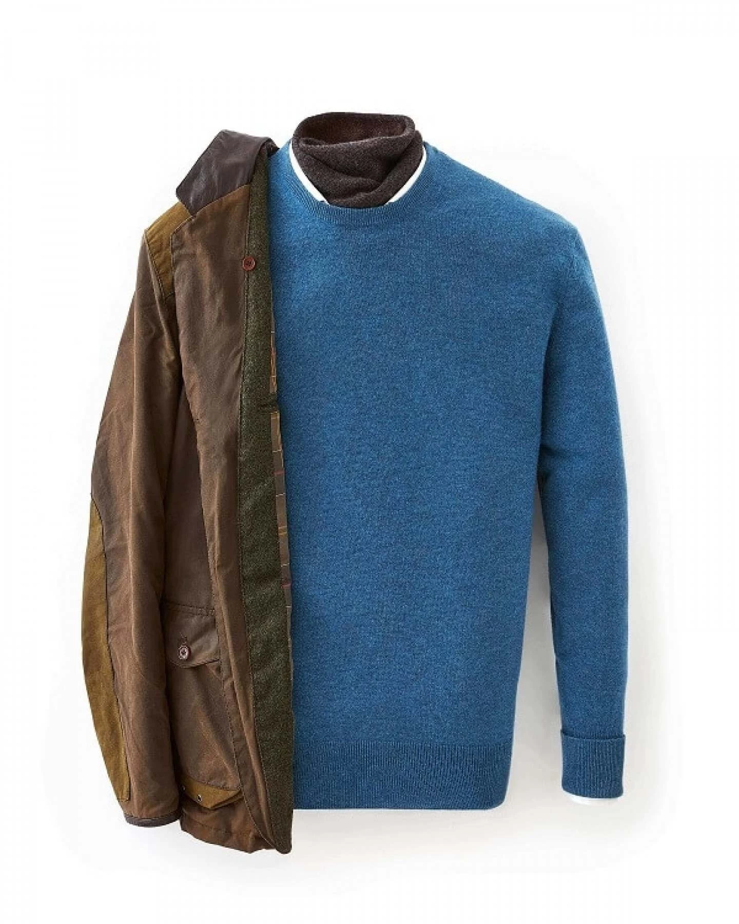 007 Crew Neck Cashmere Jumper Blue Wave 9 007 Crew Neck Cashmere Jumper Blue Wave - Image 7